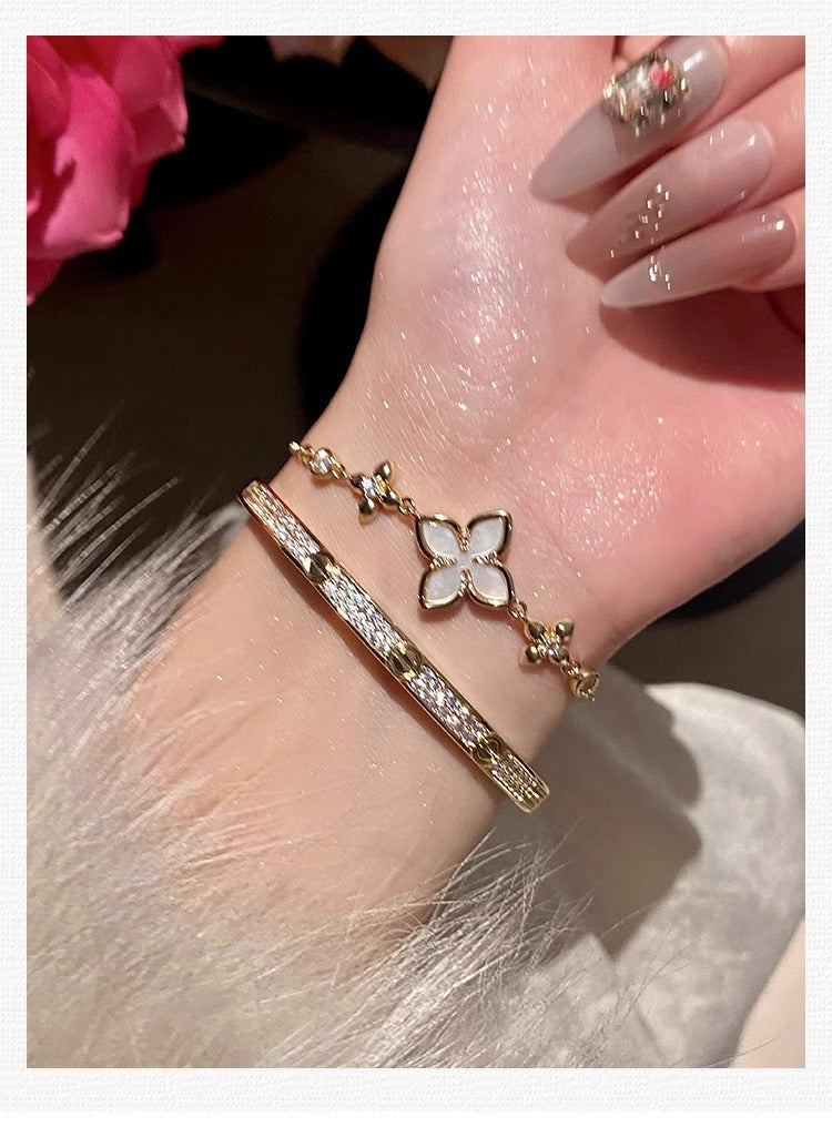 Pavé Screw Bangle Bracelet