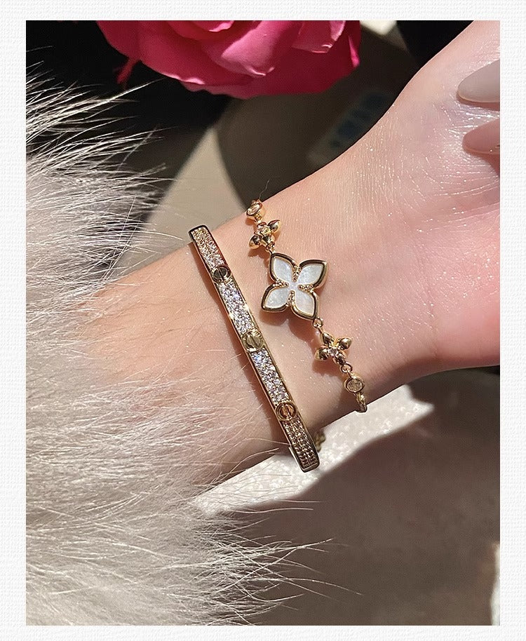 Pavé Screw Bangle Bracelet