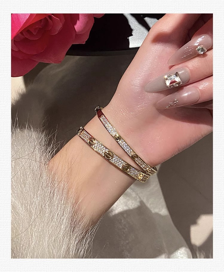 Pavé Screw Bangle Bracelet