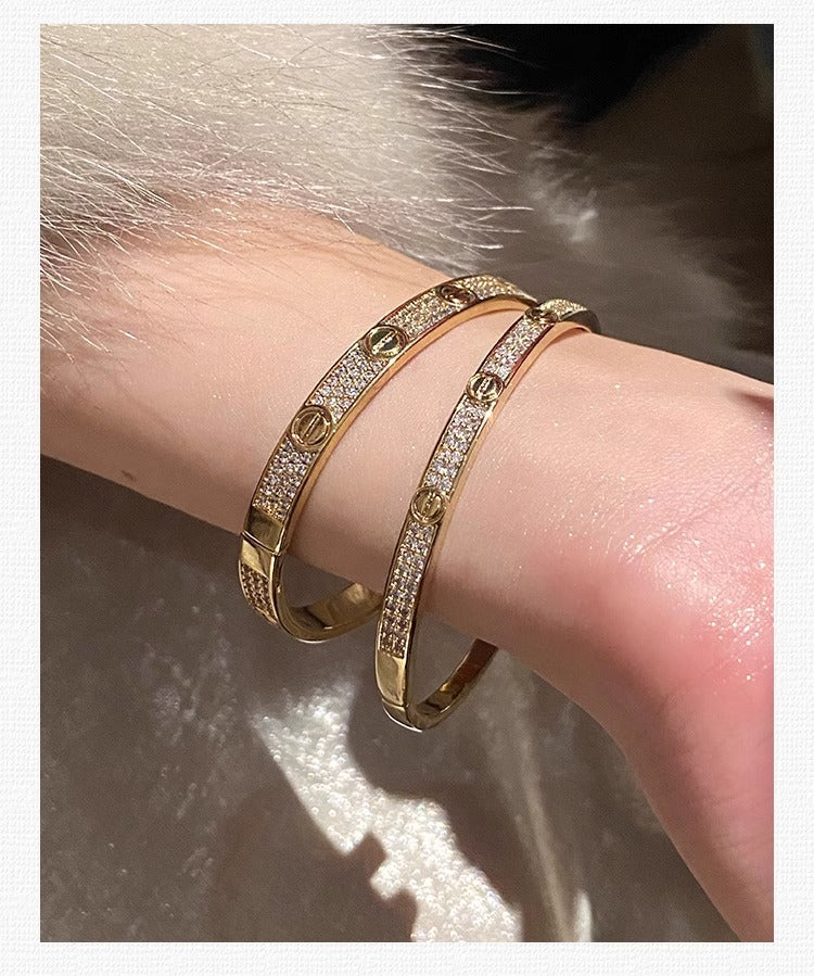 Pavé Screw Bangle Bracelet