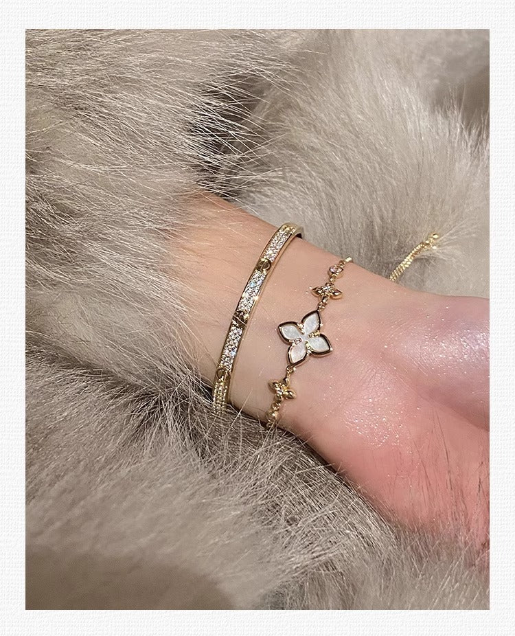 Pavé Screw Bangle Bracelet