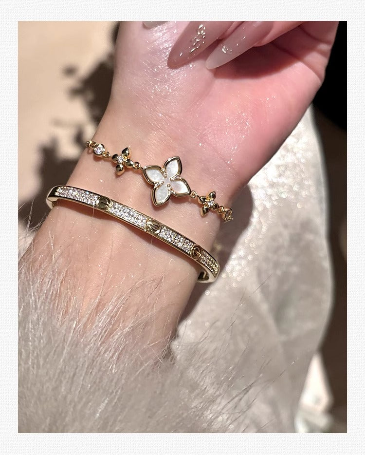 Pavé Screw Bangle Bracelet