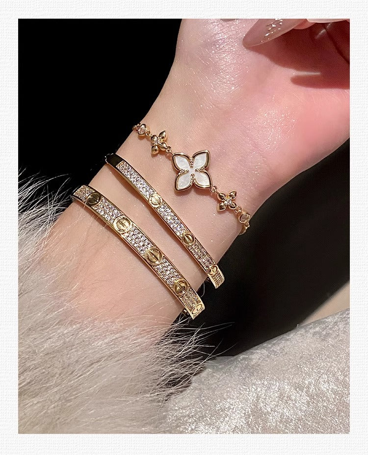 Pavé Screw Bangle Bracelet