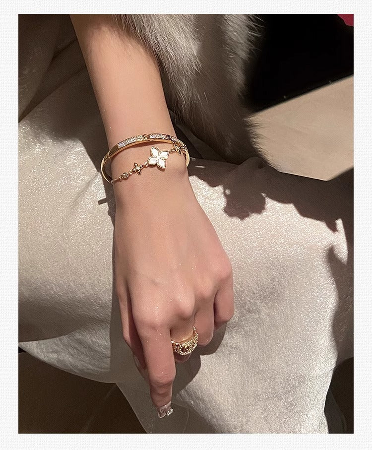 Pavé Screw Bangle Bracelet