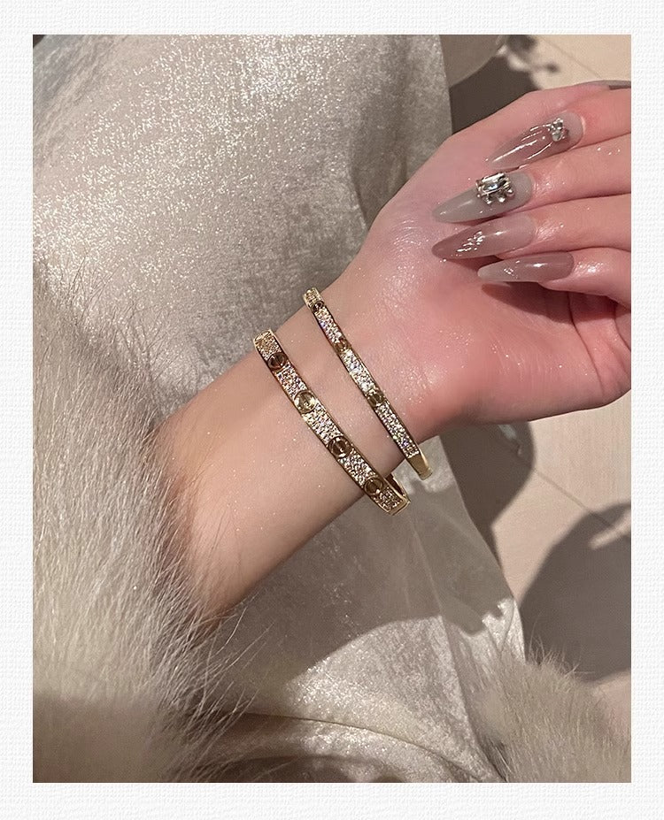 Pavé Screw Bangle Bracelet