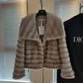Chaqueta de piel a rayas