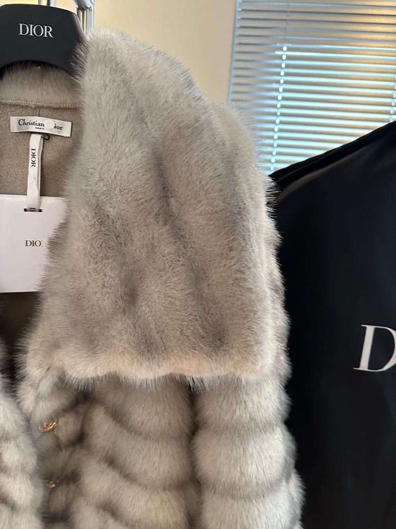 Chaqueta de piel a rayas