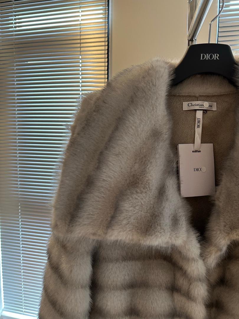 Chaqueta de piel a rayas