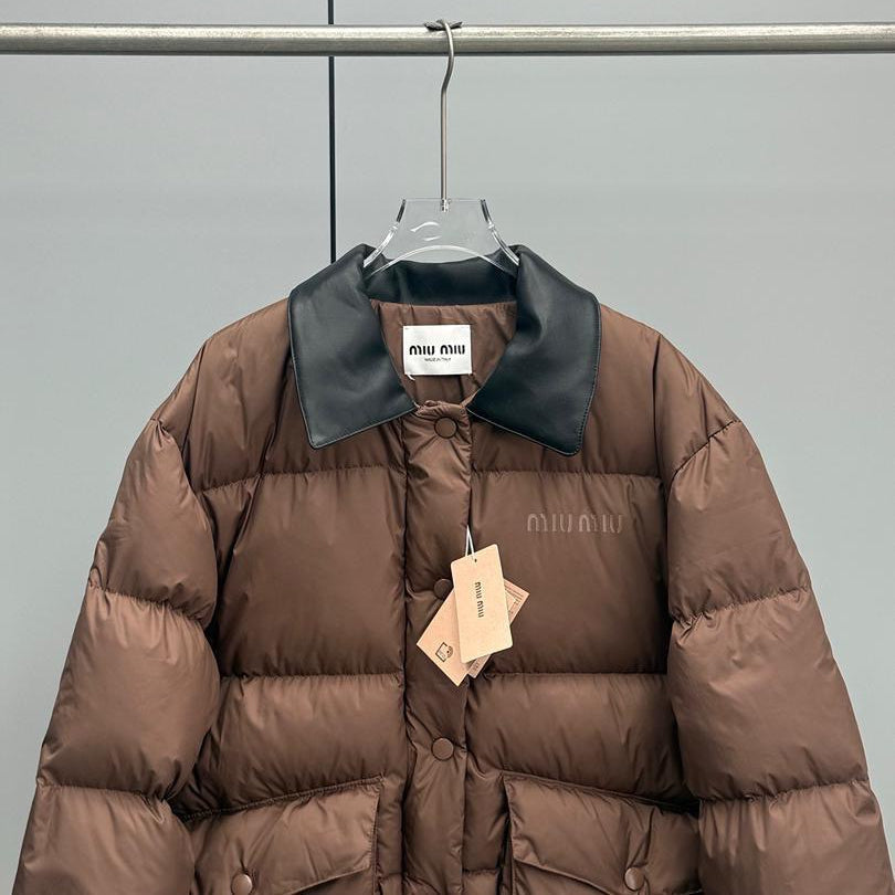 Chaqueta acolchada de café