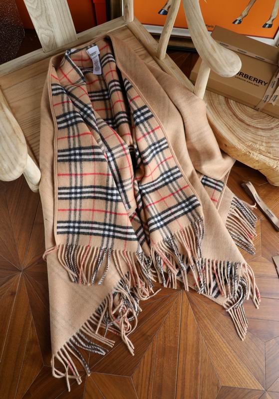 Reversible Wool Check Cloak