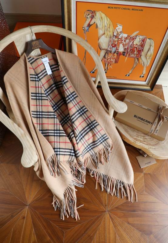 Reversible Wool Check Cloak