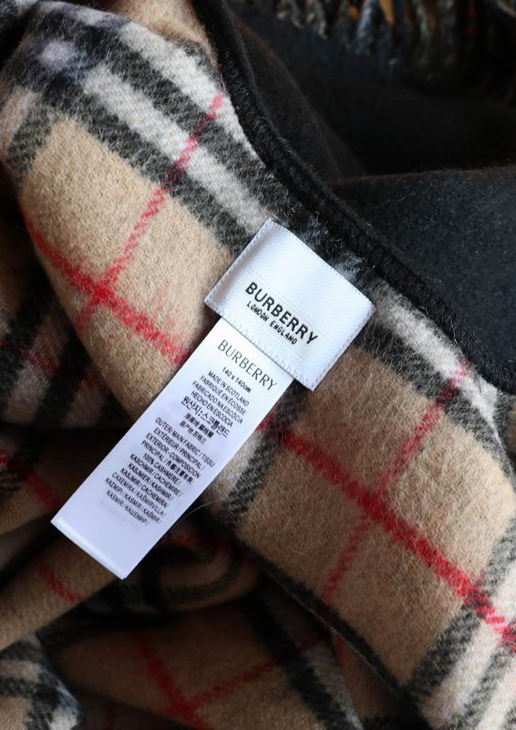 Reversible Wool Check Cloak