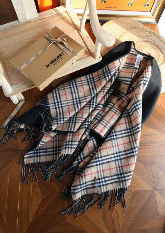 Reversible Wool Check Cloak
