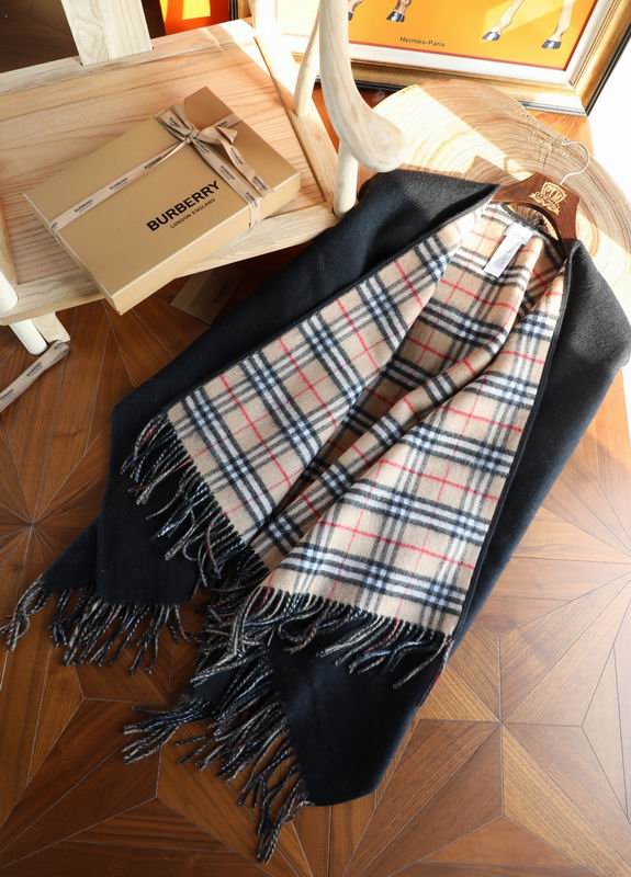 Reversible Wool Check Cloak
