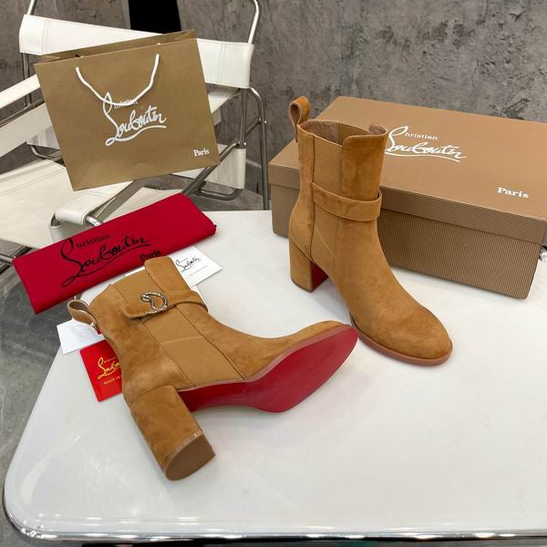 Botines de ante color canela para mujer