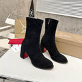 Botas de ante de media caña para mujer