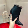 Botines de piel negra para mujer