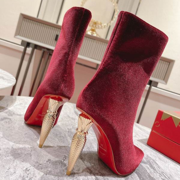 Botines de terciopelo para mujer
