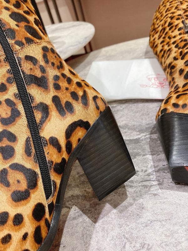 Botas altas hasta la rodilla con estampado de leopardo para mujer