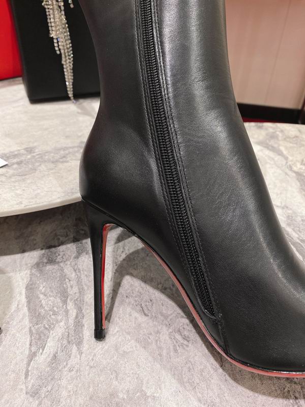 Botas altas de tacón de aguja de cuero