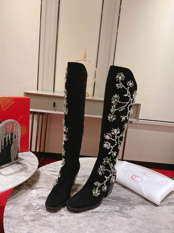 Botas altas bordadas para mujer
