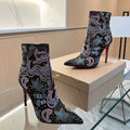 Botines de tobillo con suela roja para mujer