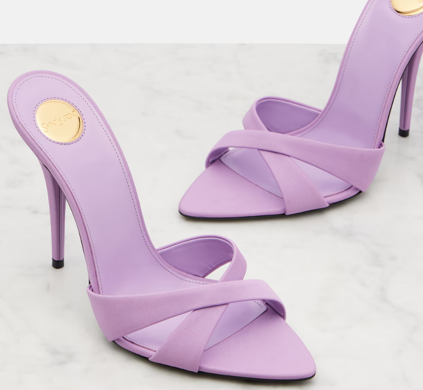 Maison Laurent Kira satin-crêpe mules