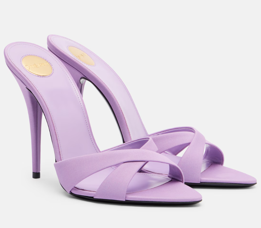 Maison Laurent Kira satin-crêpe mules