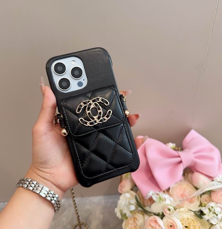 Funda acolchada para teléfono con cadena