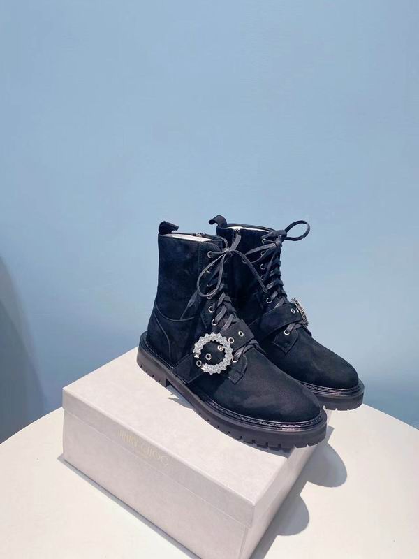 Botas militares de ante negro para mujer