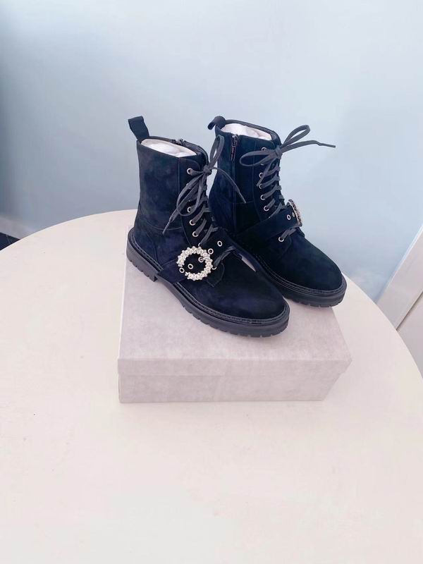 Botas militares de ante negro para mujer