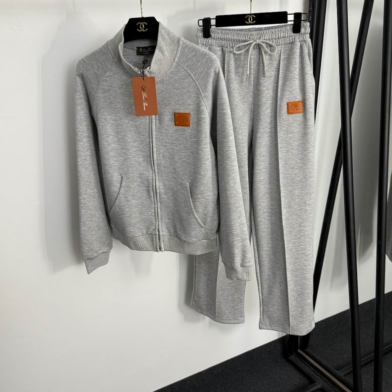 Conjunto de chaqueta y pantalón con cremallera gris