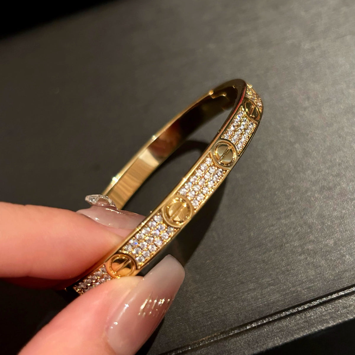Pavé Screw Bangle Bracelet
