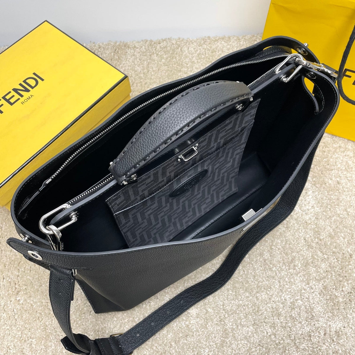Bolso tote platino