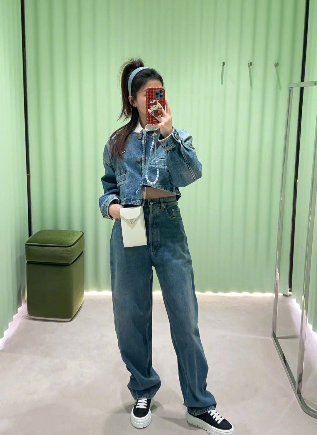 Chaqueta vaquera lavada con logo