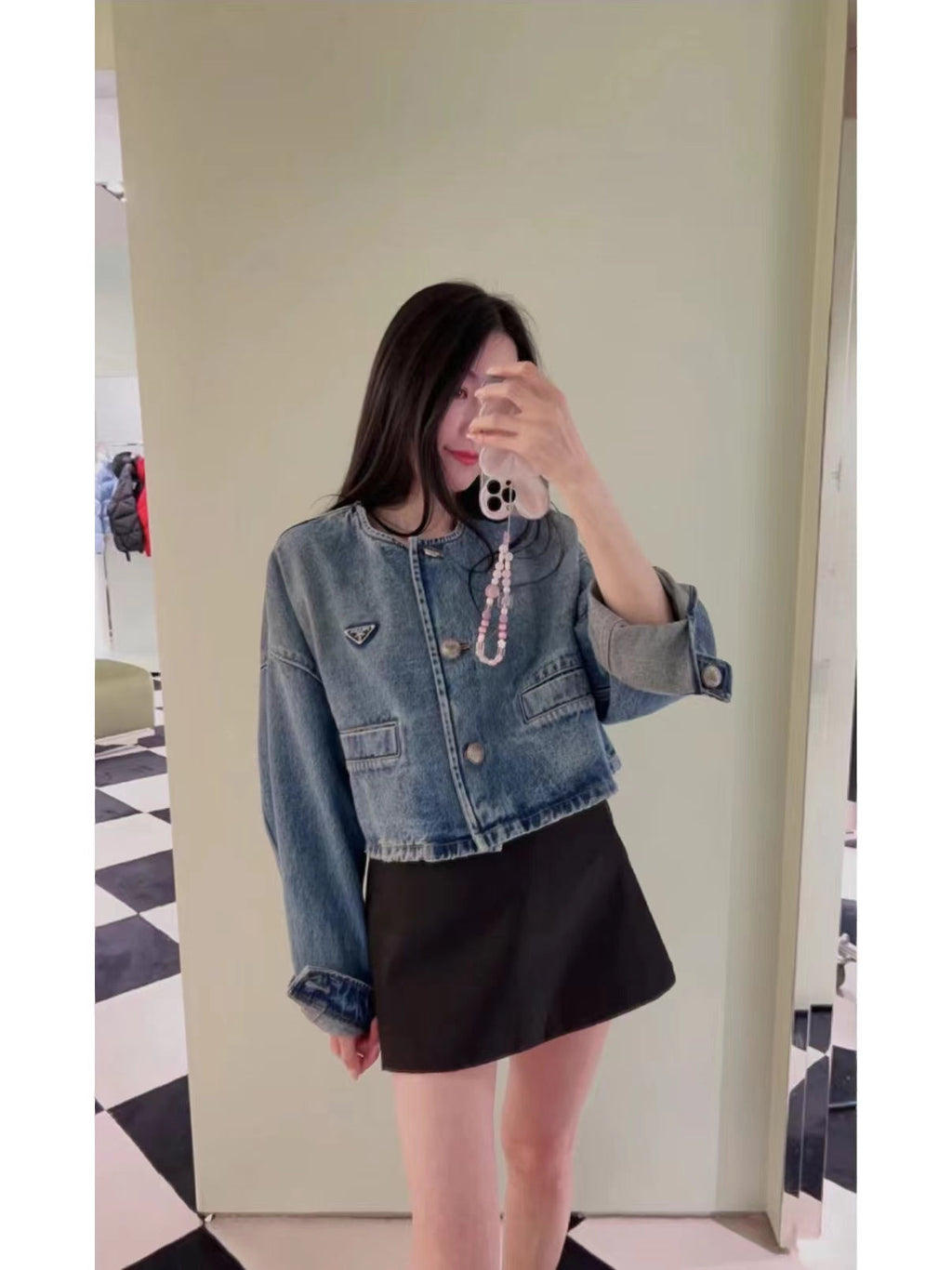 Chaqueta vaquera lavada con logo