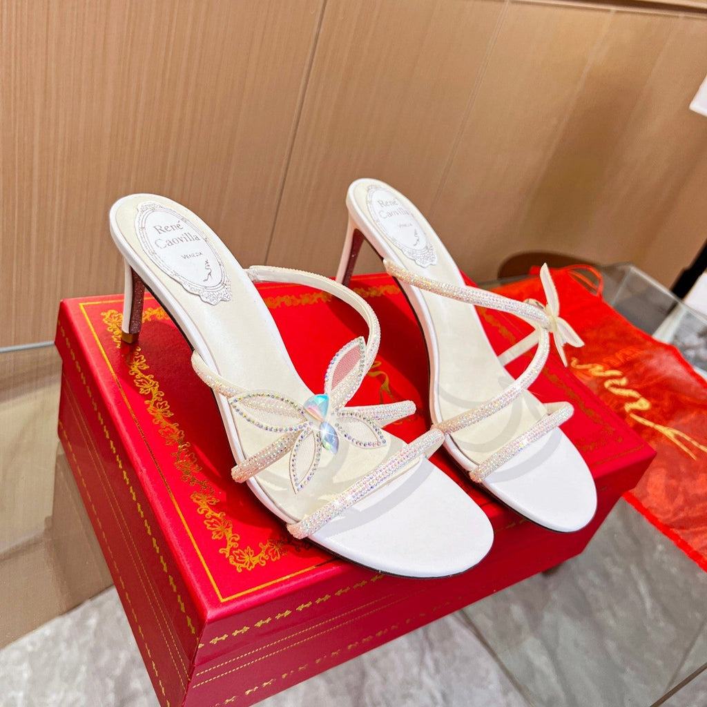 Sandalias de cristal con forma de flor de mantequilla
