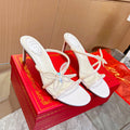 Sandalias de cristal con forma de flor de mantequilla