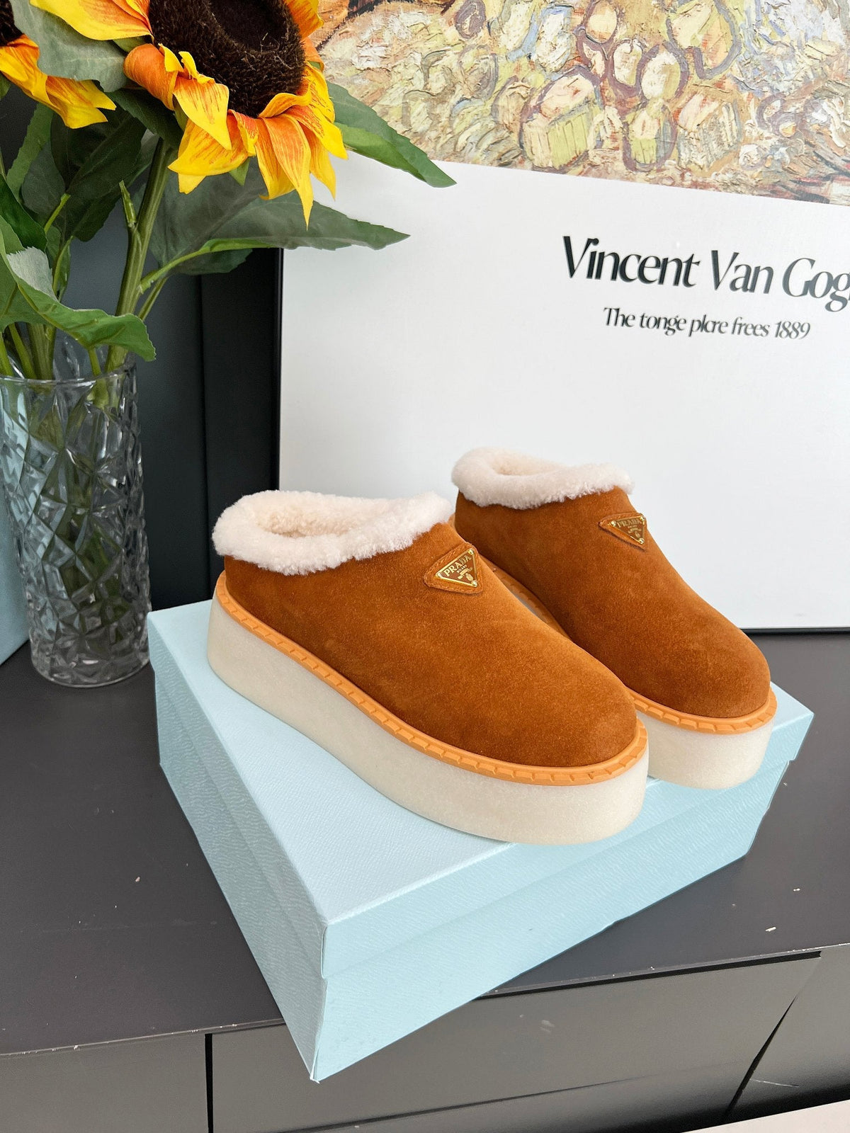 Pantuflas de borrego para mujer