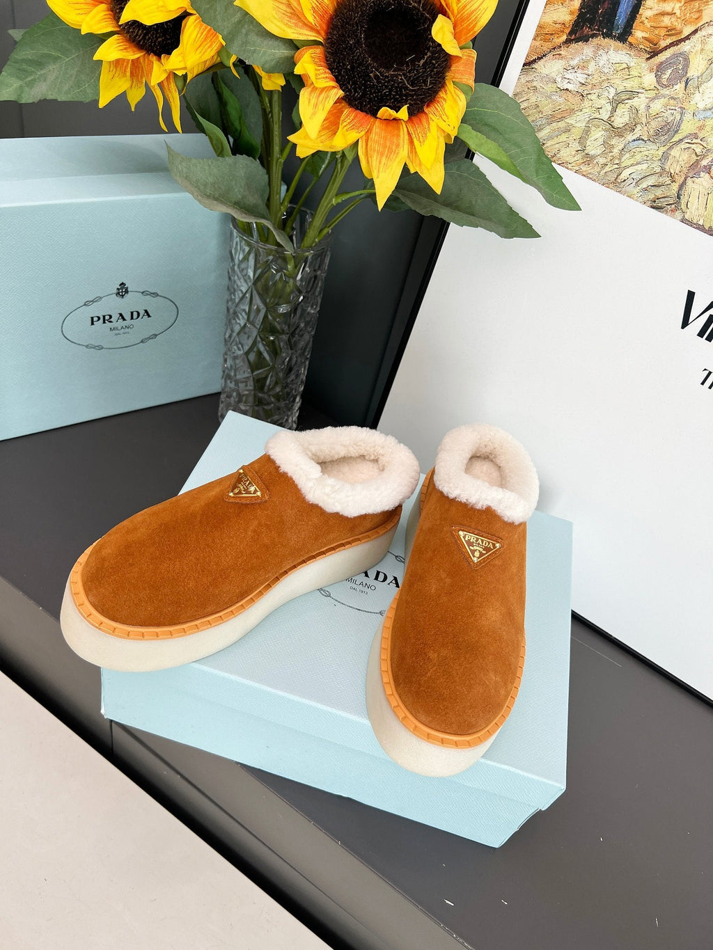 Pantuflas de borrego para mujer