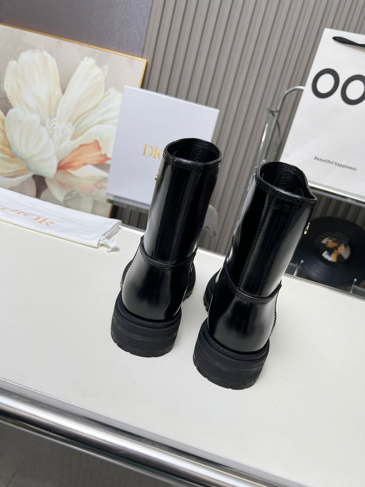 Botas de media caña de piel de becerro para mujer