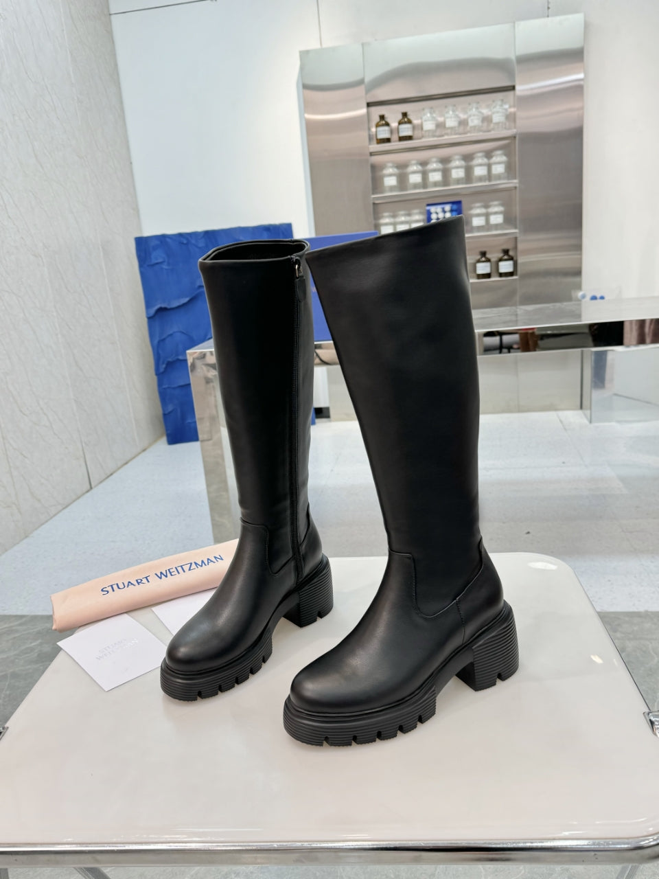 Botas altas de cuero para mujer