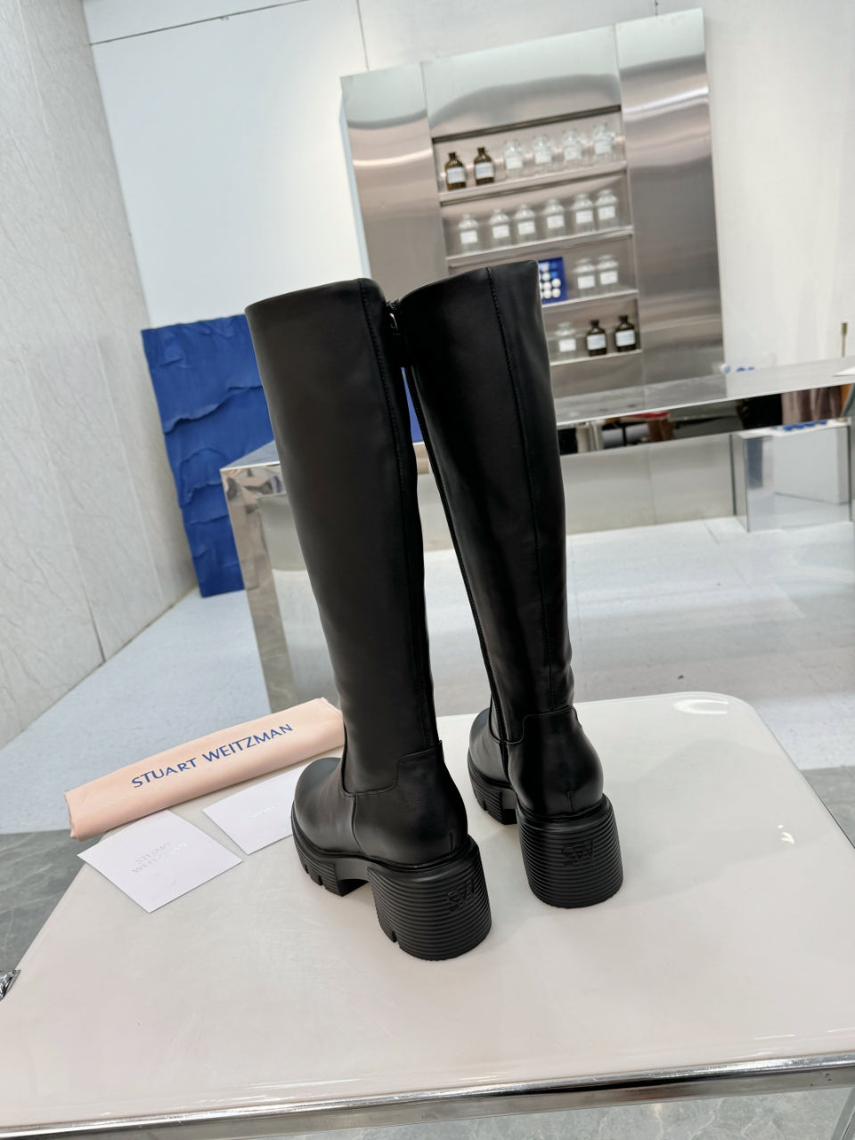 Botas altas de cuero para mujer