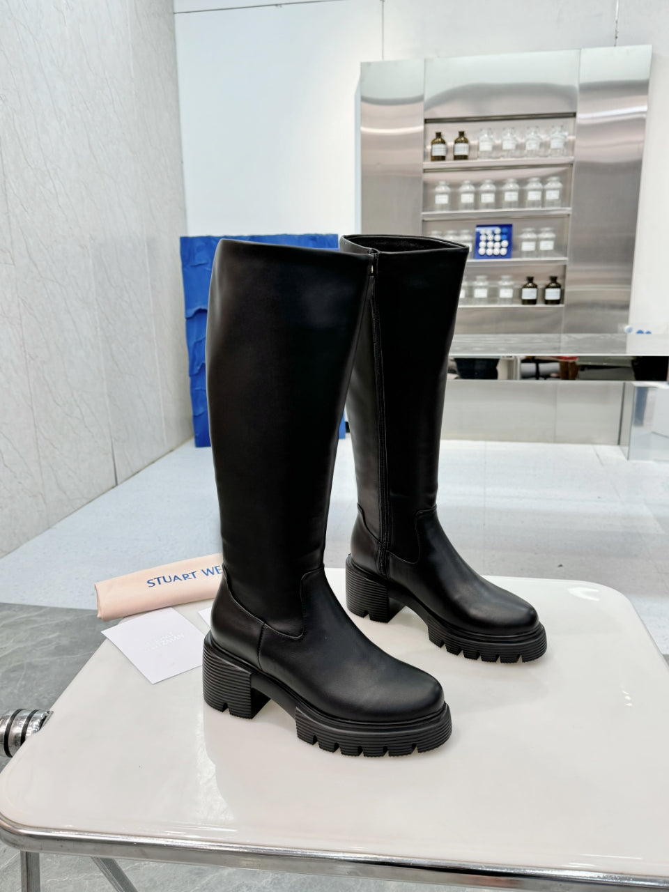 Botas altas de cuero para mujer