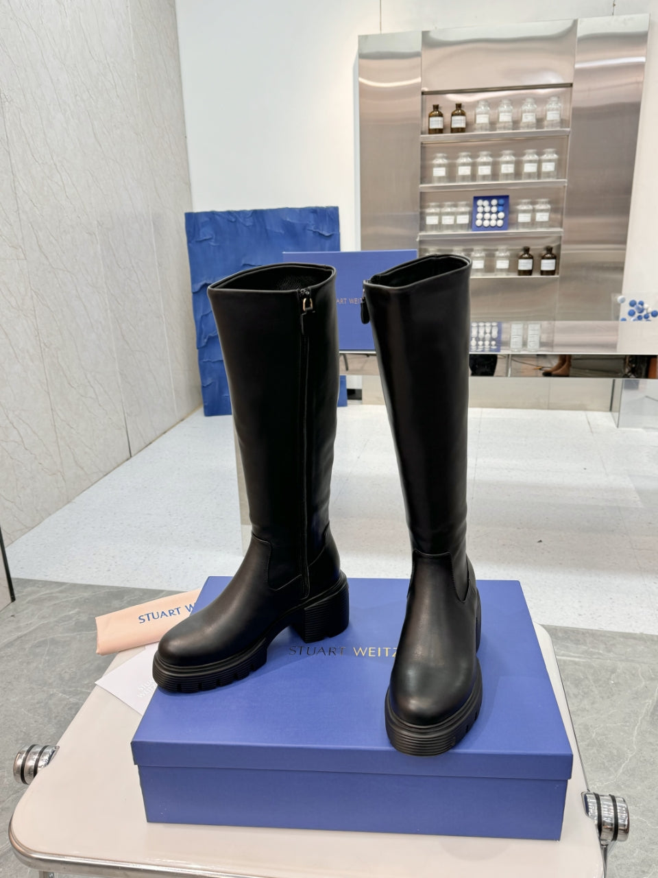 Botas altas de cuero para mujer