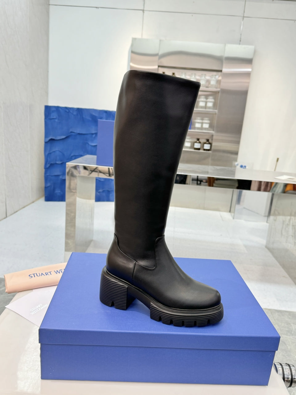 Botas altas de cuero para mujer