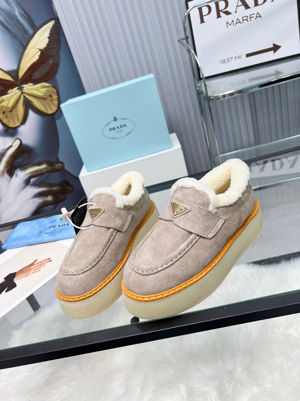 Zapatillas deportivas para mujer con forro de borrego