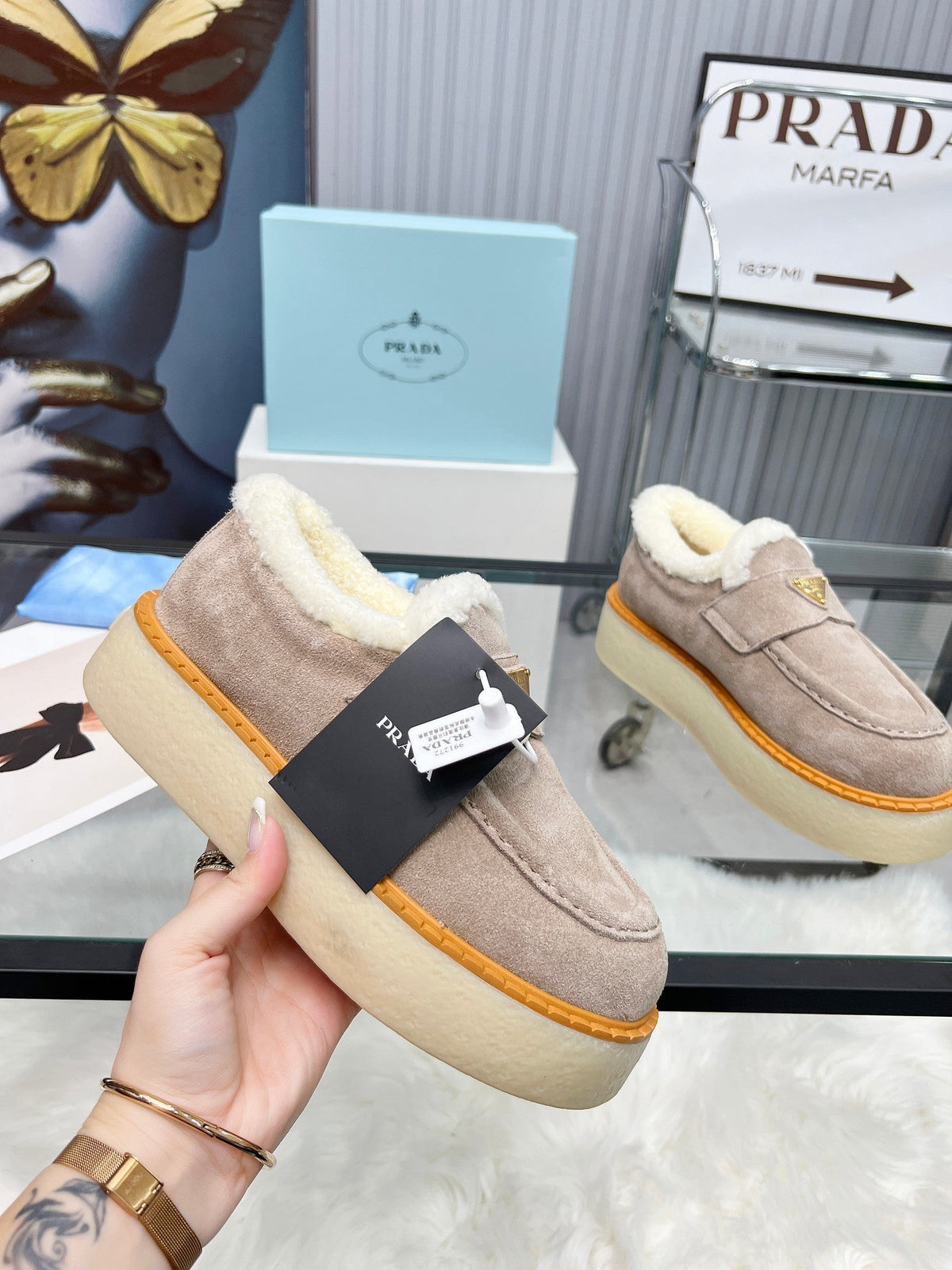 Zapatillas deportivas para mujer con forro de borrego