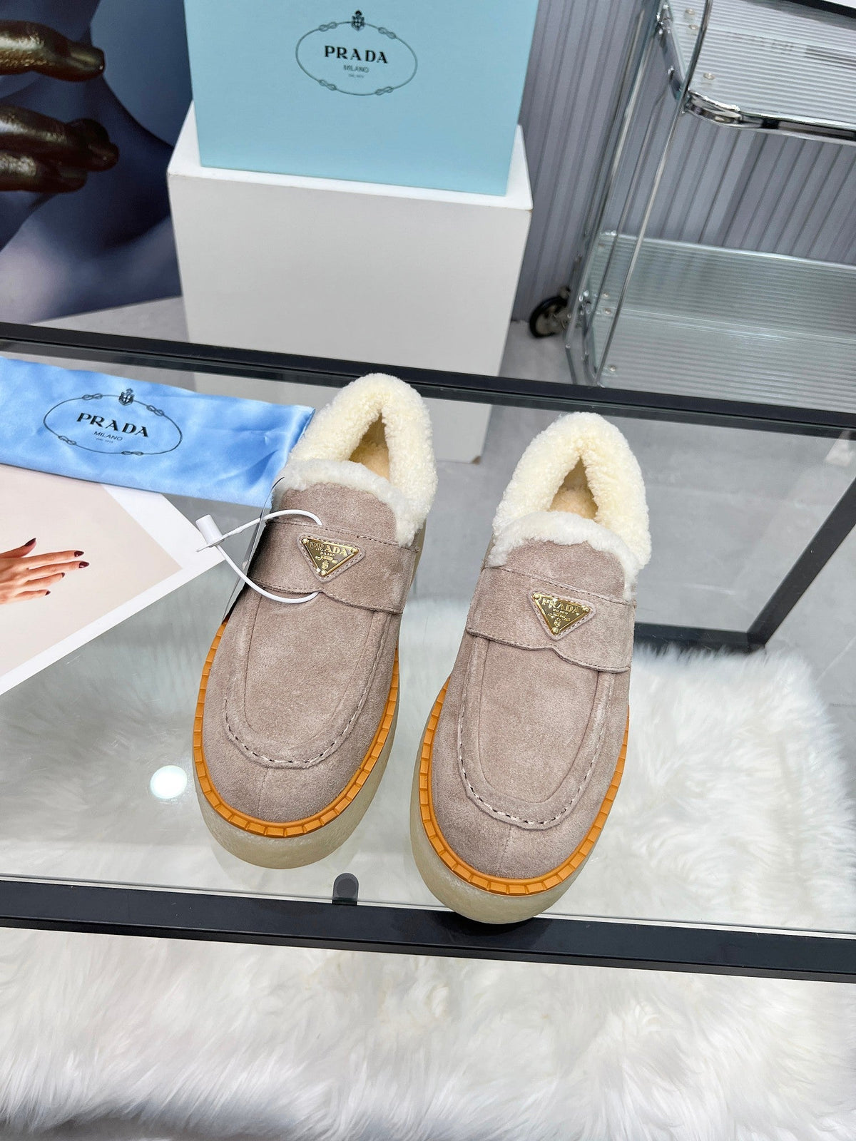 Zapatillas deportivas para mujer con forro de borrego
