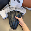 Guantes de piel de oveja con forro de piel de conejo